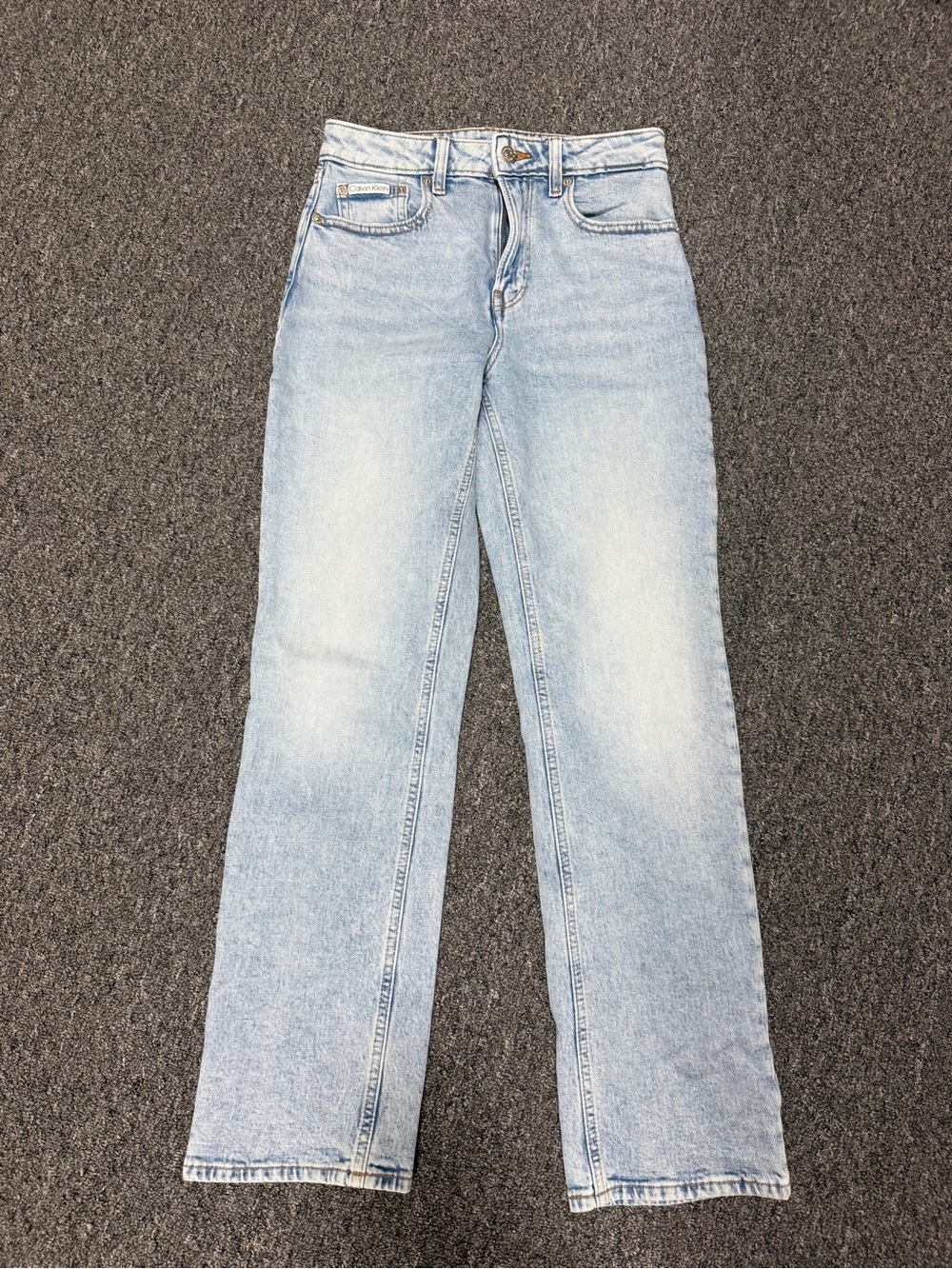 Calvin Klein High Rise Straight Leg Light Wash Jeans W27